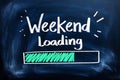 Weekend loading bar chalkboard art anticipating friday fun Royalty Free Stock Photo