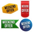 Weekend offer sticker or label set