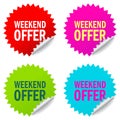 Weekend offer vector label