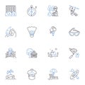Weekend line icons collection. Relaxation, Adventure, Leisure, Fun, Explore, Getaway, Hiking vector and linear