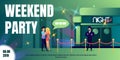 Weekend Party in Nightclub Flat Vector Ad Poster Royalty Free Stock Photo