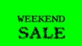 Weekend Sale smoke text effect green isolated background