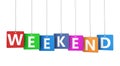 Weekend Sign On Colorful Tags