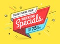 Weekend specials special offer banner