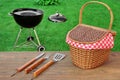 Weekend Summer Outdoor BBQ Party Ot Picnic Scene Royalty Free Stock Photo