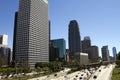 Weekend Traffic Through Downtown Los Angeles Royalty Free Stock Photo