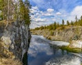 Weekend trip to Karelia.  Ruskeala mountain Park Royalty Free Stock Photo