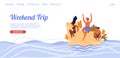 Weekend trip, travel agency proposing tour online