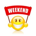 Weekend vector banner Royalty Free Stock Photo