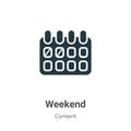 Weekend vector icon on white background. Flat vector weekend icon symbol sign from modern content collection for mobile concept