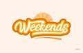 weekends orange color word text logo icon