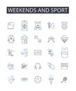 Weekends and sport line icons collection. Collaboration, Diversity, Synergy, Ingenuity, Empowerment, Creativity