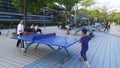 On the weekend, Chinese women are playing table tennis