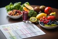 Weekly balanced diet plan with fresh healthy food Royalty Free Stock Photo