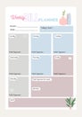 Weekly bill planner digital planning insert sheet printable page template