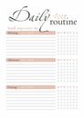 Daily Weekly Everyday Routine Planner Printable A4
