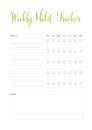 Weekly habit tracker template Royalty Free Stock Photo