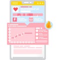 Weekly health report on mobile app icon vector
