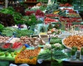 Weekly market with all kinds of fresh vegetables Royalty Free Stock Photo