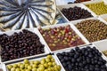 Weekly market olives shop Royalty Free Stock Photo