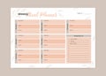 Weekly Menu Meal planner with breakfast, lunch, and dinner form schedule and shopping grocery list printable planner