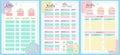 Daily, weekly and monthly budget planners.