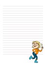 Daily, weekly, monthly planner blank. Page for notes with cute cartoon character. Vector printable organizer template Royalty Free Stock Photo