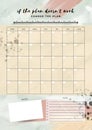 Weekly and monthly planner digital planning insert sheet printable page template