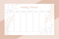 weekly organizer timetable template plan weekdays