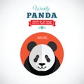 Weekly Panda Cute Flat Animal Icon - Smiling