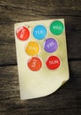 Weekly Pin with Sticky Note Royalty Free Stock Photo