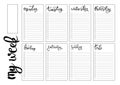 Weekly planner blank template Royalty Free Stock Photo