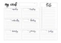 Weekly planner blank template Royalty Free Stock Photo