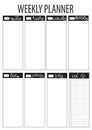 Weekly planner blank template Royalty Free Stock Photo