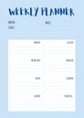 Weekly Planner blank template for you Royalty Free Stock Photo