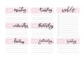 Weekly planner blank template Royalty Free Stock Photo