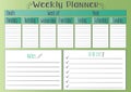 Weekly Planner Royalty Free Stock Photo