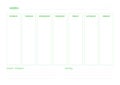 Weekly planner green color. Don`t forget and notes. Printable template. Vector illustration, flat design