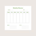 Weekly planner list