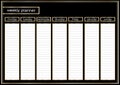 Weekly planner metallic gold and black horizontal Royalty Free Stock Photo