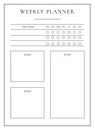 Weekly planner minimalist planner page design Royalty Free Stock Photo