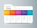 Weekly planner Monday - Friday infographics design. Royalty Free Stock Photo