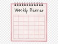 Weekly planner notebook in hand-painted style. Vector Royalty Free Stock Photo