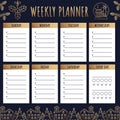 Weekly Planner, Organizer in Christmas style. Calendar for Week with Schedule for Time Planning with Space for Text for Royalty Free Stock Photo