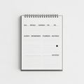 Weekly planner page isolated on white background Royalty Free Stock Photo