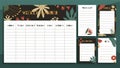 Weekly planner and paper notes print concept templates set.