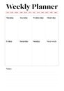 Weekly Planner Ready for A4 Print Blank Royalty Free Stock Photo