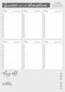 Weekly and daily planner template with checklist and lettering