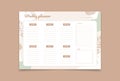 Weekly planner template Vector. Blank white notebook page A4. Floral background Royalty Free Stock Photo