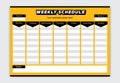 Weekly schedule bold yellow and black color style planner monday to sunday A3 size
